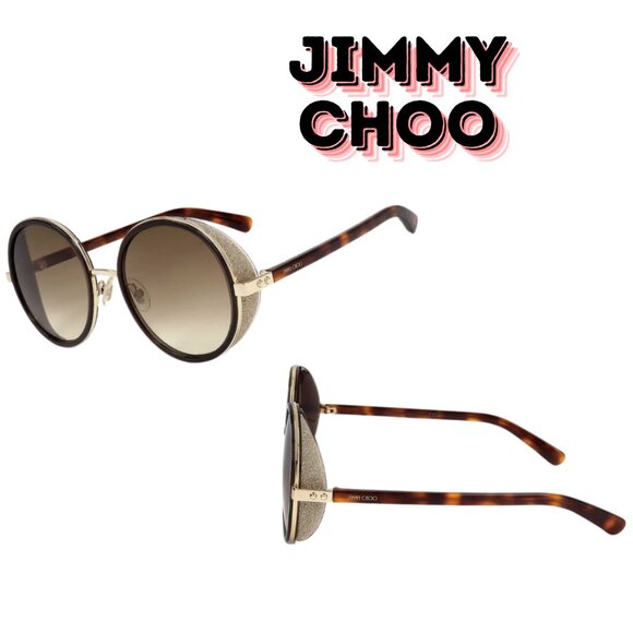 New  AUTHENTIC Round Jimmy Choo Women's Beautiful Sunglasses. Retail : $599.95 - Picture 1 of 4